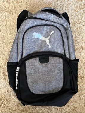Puma Gray & Black Kids Backpack with Logo